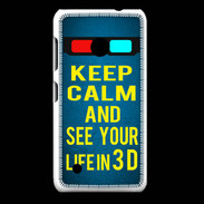 Coque Nokia Lumia 530 Keep Calm and See your life 3D Bleu