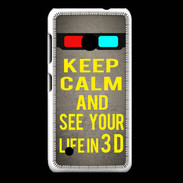 Coque Nokia Lumia 530 Keep Calm and See your life 3D Gris