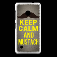Coque Nokia Lumia 530 Keep Calm and Mustach Gris