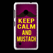 Coque Nokia Lumia 530 Keep Calm and Mustach Rose