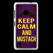 Coque Nokia Lumia 530 Keep Calm and Mustach Violet