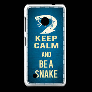 Coque Nokia Lumia 530 Keep Calm and Be a Snake bleu