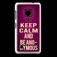 Coque Nokia Lumia 530 Keep Calm and Be Anonymous Rose