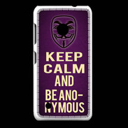 Coque Nokia Lumia 530 Keep Calm and Be Anonymous Violet