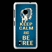Coque Nokia Lumia 530 Keep Calm and Be Free Bleu
