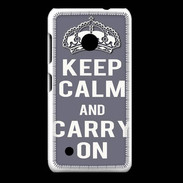 Coque Nokia Lumia 530 Keep Calm and Carry on Gris