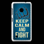 Coque Nokia Lumia 530 Keep Calm and Fight Bleu