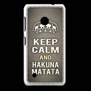 Coque Nokia Lumia 530 Keep Calm and Hakuna Matata Gris