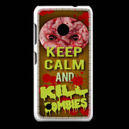 Coque Nokia Lumia 530 Keep Calm and Kill Zombies Orange
