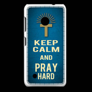 Coque Nokia Lumia 530 Keep Calm and Pray Christian Bleu