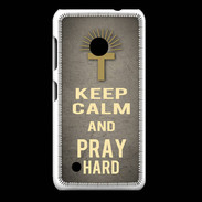 Coque Nokia Lumia 530 Keep Calm and Pray Christian Gris