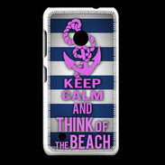 Coque Nokia Lumia 530 Keep Calm and Think Beach Bleu