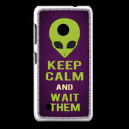 Coque Nokia Lumia 530 Keep Calm and Wait Alien Violet