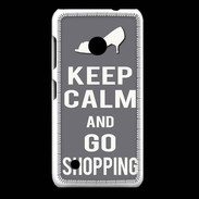 Coque Nokia Lumia 530 Keep Calm Go Shopping Gris