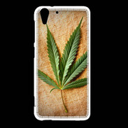Coque HTC Desire Eye Feuille de cannabis sur toile beige