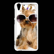 Coque HTC Desire Eye Chien Yorkie avec lunette de soleil