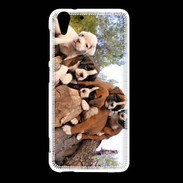 Coque HTC Desire Eye Chiots Boxer sur un tronc d''arbre