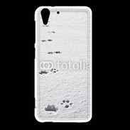 Coque HTC Desire Eye Traces de pas d'animal dans la neige