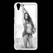 Coque HTC Desire Eye Hippie noir et blanc