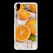 Coque HTC Desire Eye Belles oranges sur fond en bois