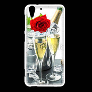 Coque HTC Desire Eye Champagne et rose rouge