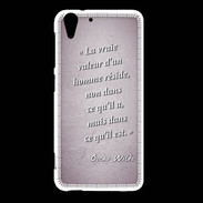 Coque HTC Desire Eye Vraie valeur Rose Citation Oscar Wilde