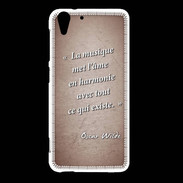 Coque HTC Desire Eye La musique Rouge Citation Oscar Wilde