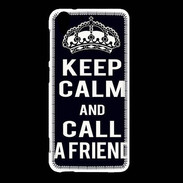 Coque HTC Desire Eye Keep Calm Call friend Noir
