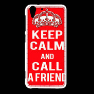 Coque HTC Desire Eye Keep Calm Call friend Rouge