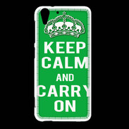 Coque HTC Desire Eye Keep Calm Carry on Vert
