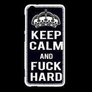 Coque HTC Desire Eye Keep Calm Fuck hard Noir