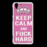 Coque HTC Desire Eye Keep Calm Fuck hard Rose