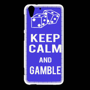 Coque HTC Desire Eye Keep Calm Gamble Bleu
