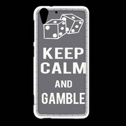Coque HTC Desire Eye Keep Calm Gamble Gris