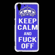 Coque HTC Desire Eye Keep Calm Fuck off bleu