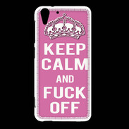 Coque HTC Desire Eye Keep Calm Fuck Off Rose