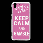 Coque HTC Desire Eye Keep Calm Gamble Rose