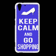 Coque HTC Desire Eye Keep Calm Go Shopping Bleu