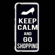 Coque HTC Desire Eye Keep Calm Go Shopping Noir
