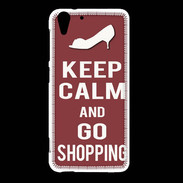 Coque HTC Desire Eye Keep Calm Go Shopping Brique