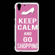 Coque HTC Desire Eye Keep Calm Go Shopping Rose