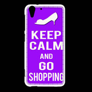 Coque HTC Desire Eye Keep Calm Go Shopping Violet