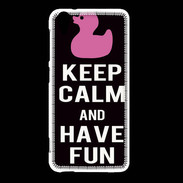 Coque HTC Desire Eye Keep Calm Have fun Noir