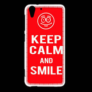 Coque HTC Desire Eye Keep Calm Smile Rouge