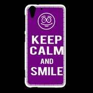 Coque HTC Desire Eye Keep Calm Smile Violet