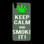 Coque HTC Desire Eye Keep Calm Smoke it Gris