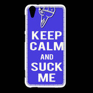 Coque HTC Desire Eye Keep Calm Suck me Bleu