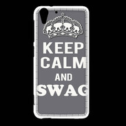 Coque HTC Desire Eye Keep Calm Swag Gris