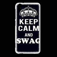 Coque HTC Desire Eye Keep Calm Swag Noir