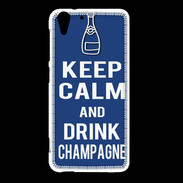 Coque HTC Desire Eye Keep Calm Drink Champagne Bleu